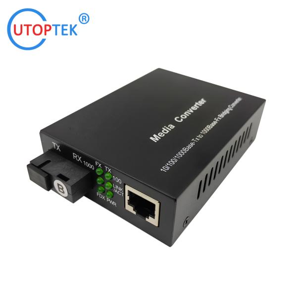 10/100/1000Mbps SM Bidi 20km 1310/1490nm Fast Ethernet Fiber media converter for CCTV Network using