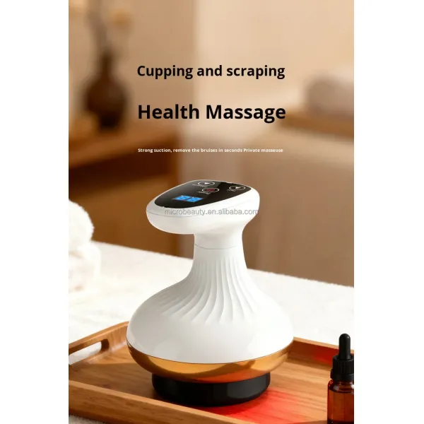 Electric Vacuum Cupping Massager with 9 Level Red & Blue Light Heating Therapy Smart Vacuum Body Sculpting Massager