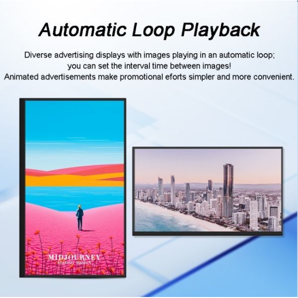 55 Inch Indoor Wall Mounted Window Video Advertising Display Board Digital Advertising Screen