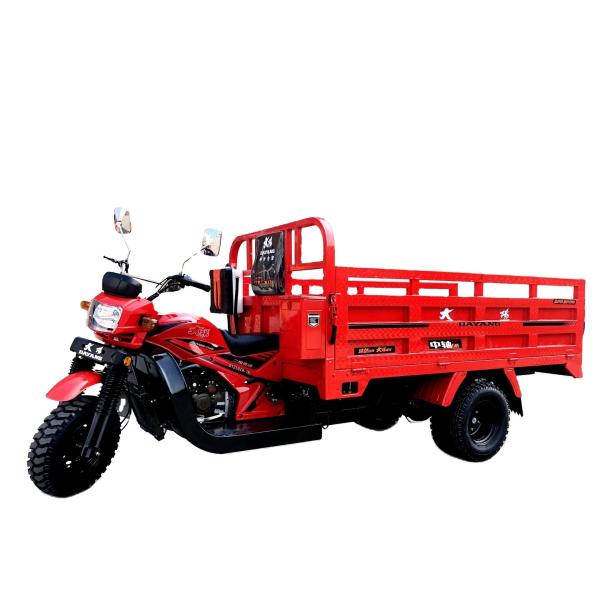 DAYANG 300cc Motociclo Triciclo 5 3 Retrovisores traseiros Folhas de Primavera Corpo Aberto Tipo Cargo Vermelho Adultos