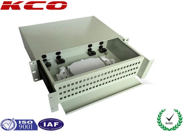 2U Fiber Optic Patch Panel Rack Mount , 48 Cores Lc Connector Patch Panel