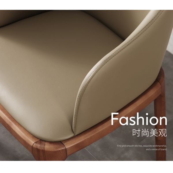 Elegant Luxury White Leather Dining Room Chairs With Wooden Legs