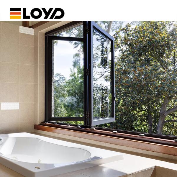 Slim Aluminum Folding Window with Tempered Glass