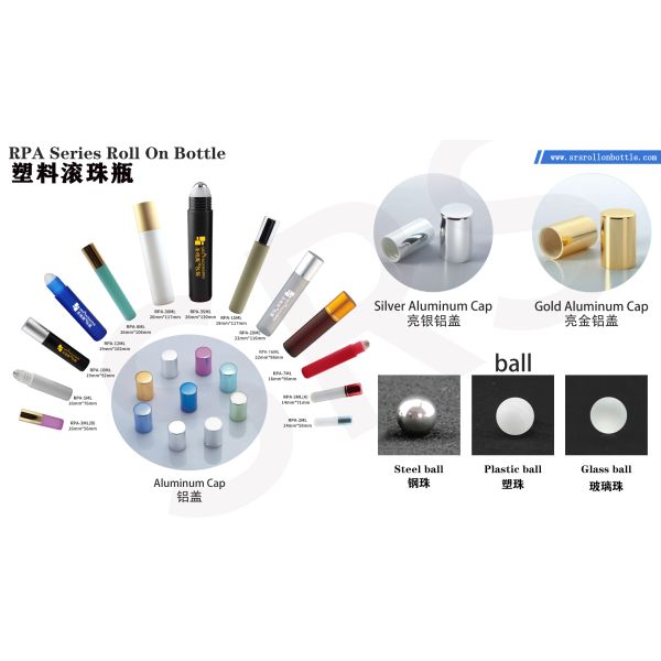 Cylinder Round PP PCR Injection Color Empty Cosmetic Roll On Bottle 30ml Roll Bottle