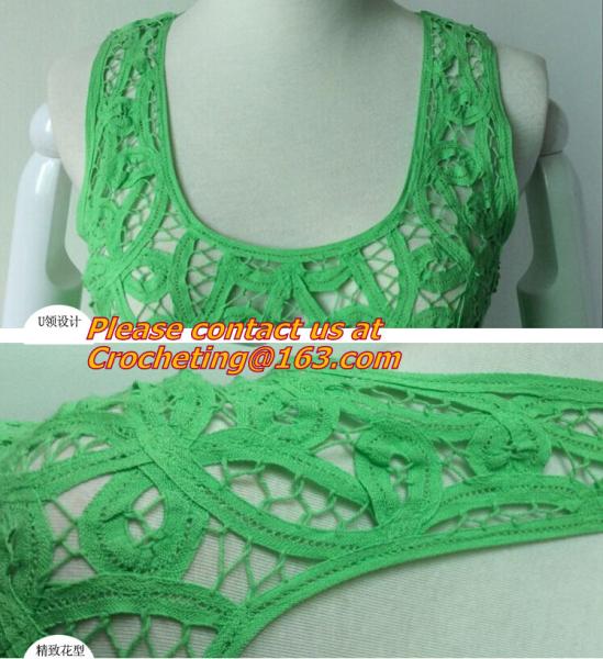 Casual Fashion, Vintage O-Neck, Sleeveless, Women Long Crochet, Chiffion Blouse Plus Size