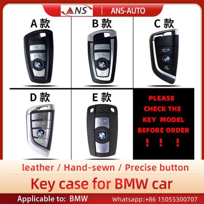 Shock Resistant BMW Leather Car Key Case With Embossed Logo