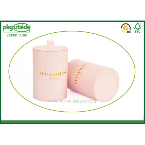 Pink Paperboard Cosmetic Packaging , Custom Paperboard Push Up Tubes