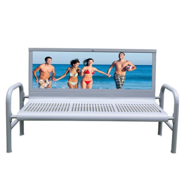 Waterproof H1100mm Metal Outdoor Bench Seat With Lock
