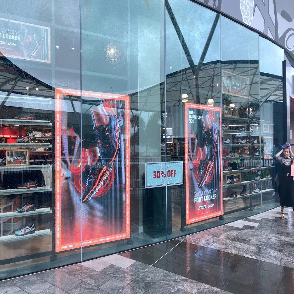 P3.91 Led Window Display Screen AC85V Transparent LED Video Wall Screen RGB