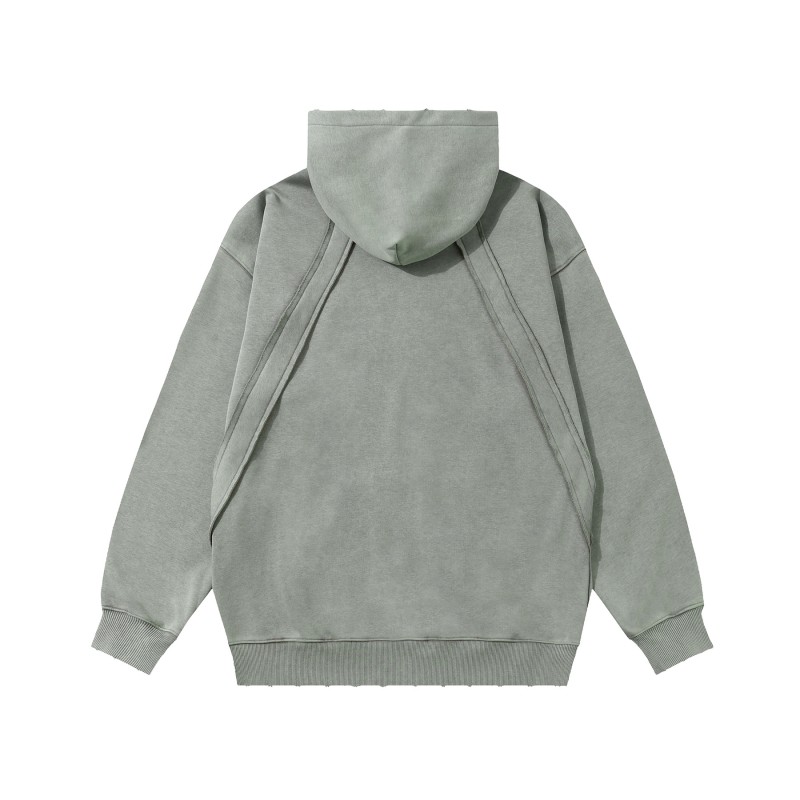 Black Acid Washed Washed Vintage Oversized Unisex Polyester/Cotton Fleece Pullover Hoodie Winter Pocket Windproof Breathable