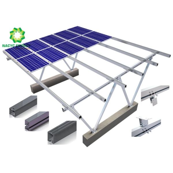 Solar Ground Aluminum Silver Carport Structures Solar Panel Racking Systems Solar Power Carport System