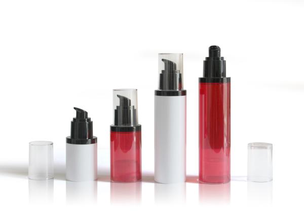 Glossy White Airless Cosmetic Bottles With Shampoo And Conditioner Dispenser