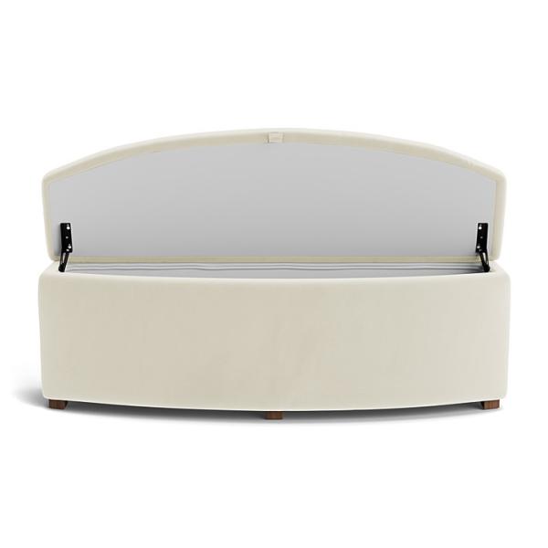 Linen Fabric Living Room Storage Ottoman Anti Scratch Multiscene