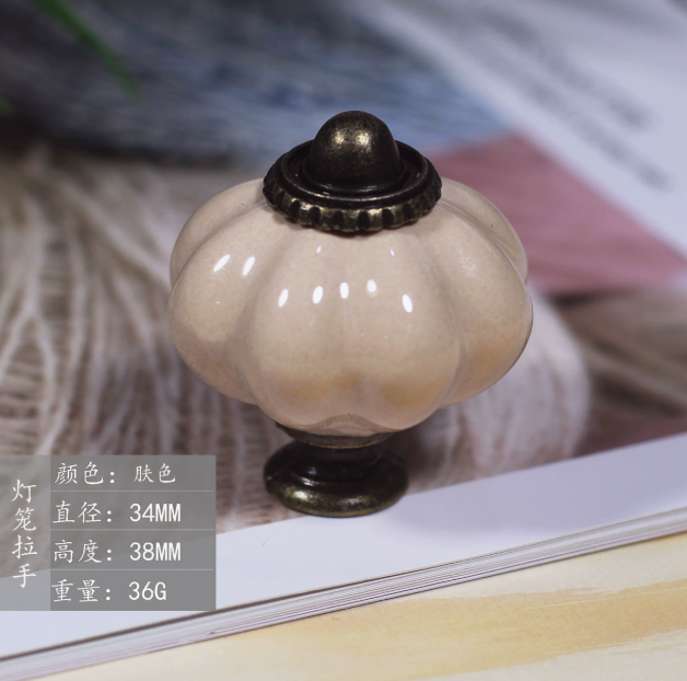 Pumpkin Ceramic Handle Knob Bohemian Style Cartoon Kitchen Bedroom Bathroom Wardrobe Dresser Cabinet Drawer Door Handle