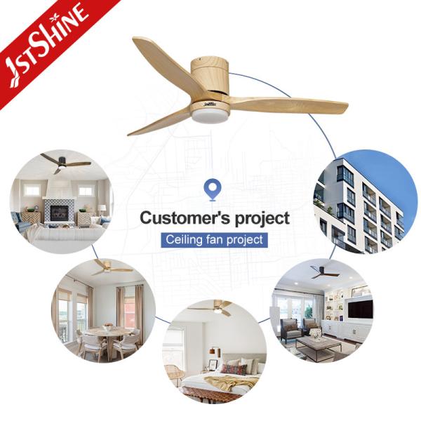 52 Inches High Speed Wooden Ceiling Fan with Light and 110-240V/50Hz-60Hz Input Voltage