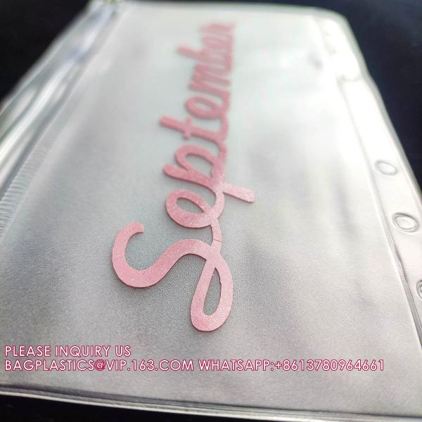 Reusable Cash Stuffing Binder Plan, Money Saving Binder Organizer Books Budget, purse, Metal slider bag zipper bag