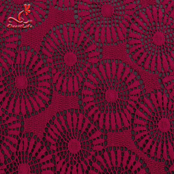 Ткань шнурка ткани шнурка вина моды высококачественная красная для одежды