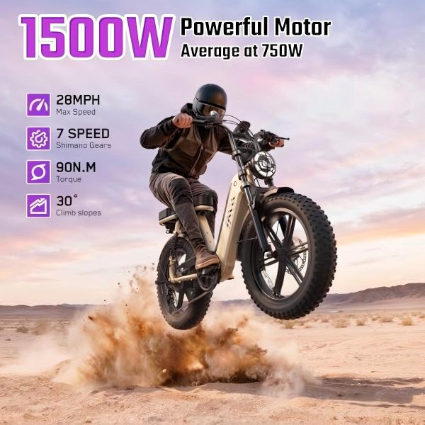 R7 Electric Multi-Purpose E-Bike Brushless Steel Frame Dual Suspension Disc Brake Rear Hub Motor 15AH Electric Utility Bike