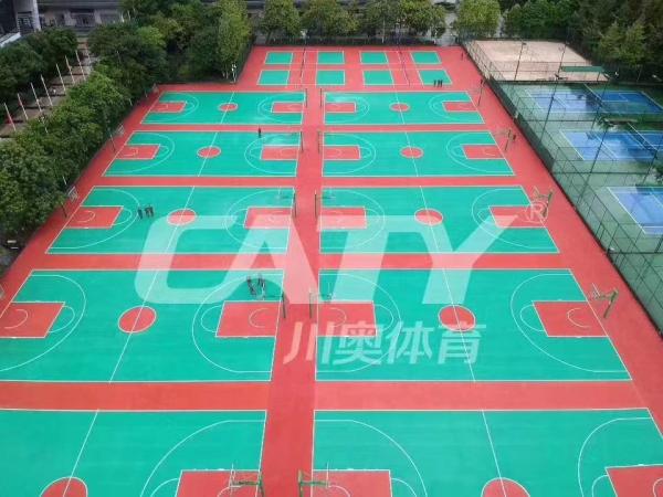 Piso de PU sintético Yuzz Semi-Prefabricado para Quadra de Badminton/Basquetebol