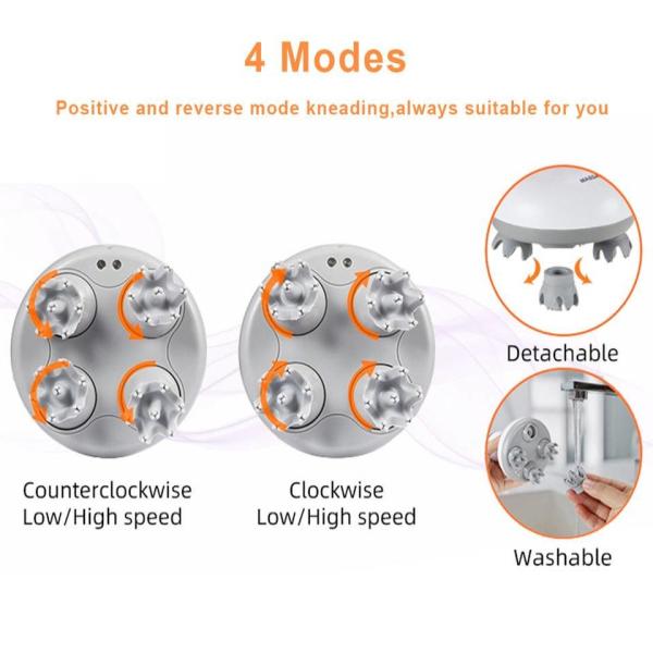 Head Relaxation Vibration Head Massager Deep Kneading Massager Migraine Fatigue