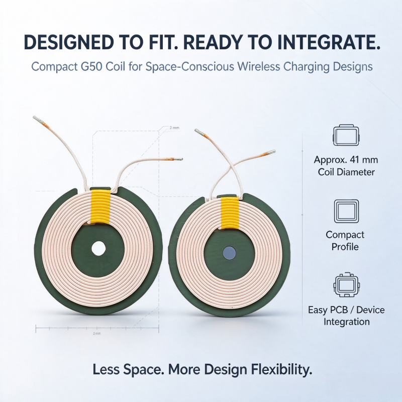 ZXY G50 6.3uH Inductance High Q Factor Copper Wire Wireless Charging Coil for Qi Wireless Charging