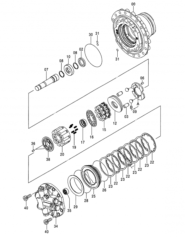 9195451 9168003 гидравлических части экскаватора для мотора перемещения ZX200-1/6