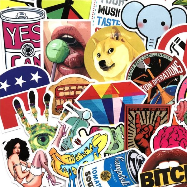 Waterproof Removable Laptop Vinyl Stickers , Custom Car Window Stickers