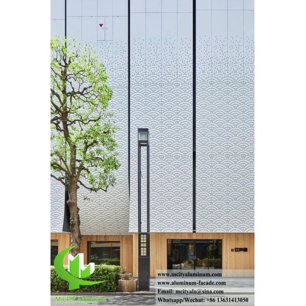 Feuille perforante en aluminium blanc revêtue de poudre pour écran métallique externe