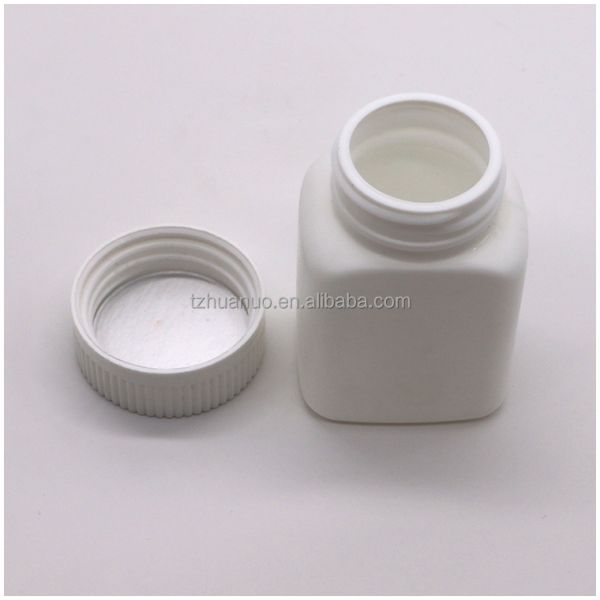 80ml Custom Color HDPE Square Bottle with Screw Cap and Kid Safety Cap