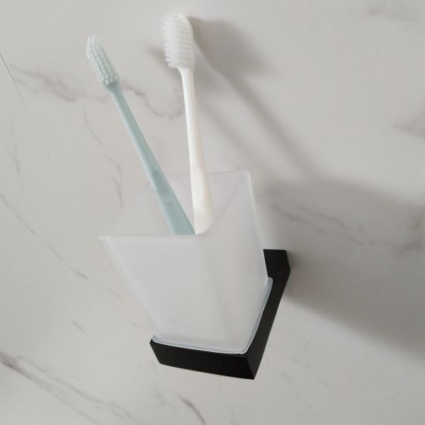 Sus 304 Single Glass Cup Toothbrush Holder Bathroom Square Tumbler Holder