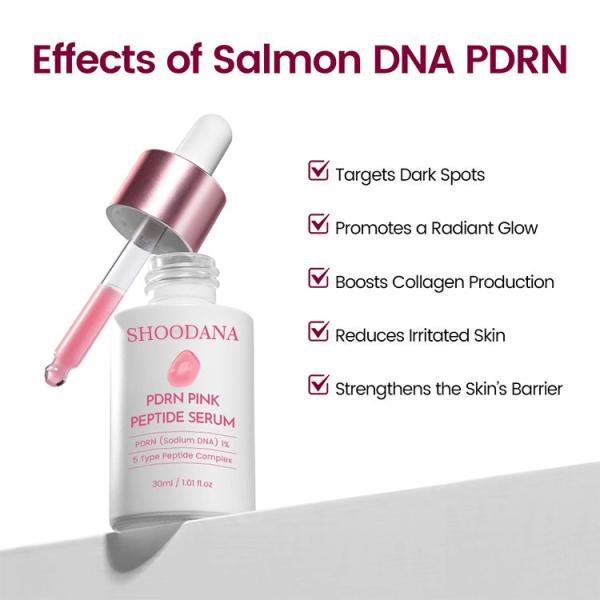 Private Label Organic Skin Care Facial Whitening Anti Aging Vitamin C Serum for Face With Pdrn Pink Peptide