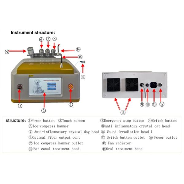 терапия лазера диода 980nm ветеринарная для лечения любимцев обветренного