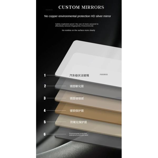 Simple flameproof Led Smart Touch Screen Anti-fog Round Sensor Mirror with Light(WH-MR-101)