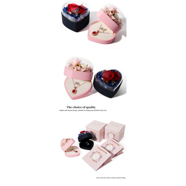 Boîte à bijoux en forme de cœur en forme de cœur avec boîte d'emballage en velours