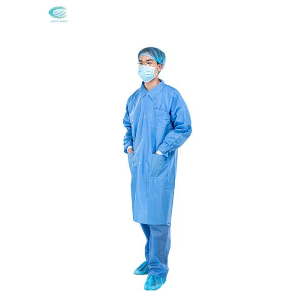Костюм Coveralls Nonwoven форм больницы мантии пальто лаборатории голубых устранимых Unisex медицинский