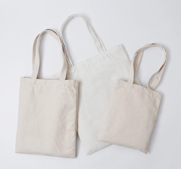 Recyclable 100 Cotton Tote Bags Plain White / Beige Color For Gift Packing