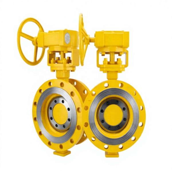 2in-48in Large Caliber WCB SS304/316 Flange Hard Seal Double Flange Double Offset Butterfly Valve with Gearbox  Standard