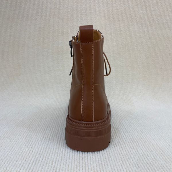 Anti Slip Brown Ankle Boots Women With Zip Ladies Brown Ankle Boots