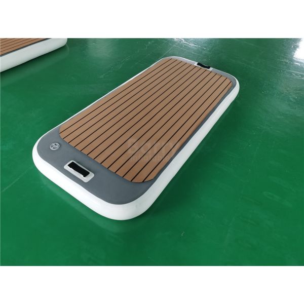 Drop Stitch Material Inflatable Pontoon Boat Jetski Dock Lake Floating Platform For Water Play