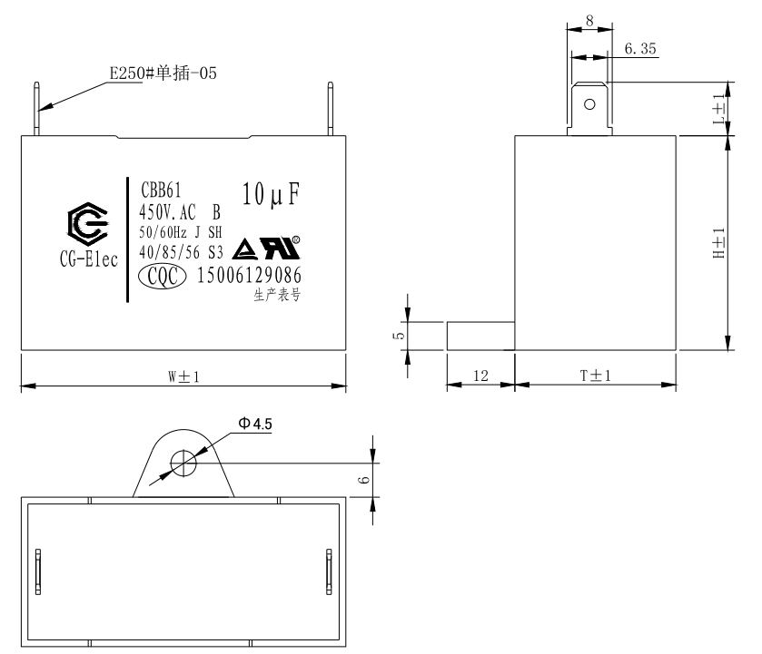 CBB61 450V 10mfd кондиционер вентилятор конденсатор два терминала S3 SH B-класс