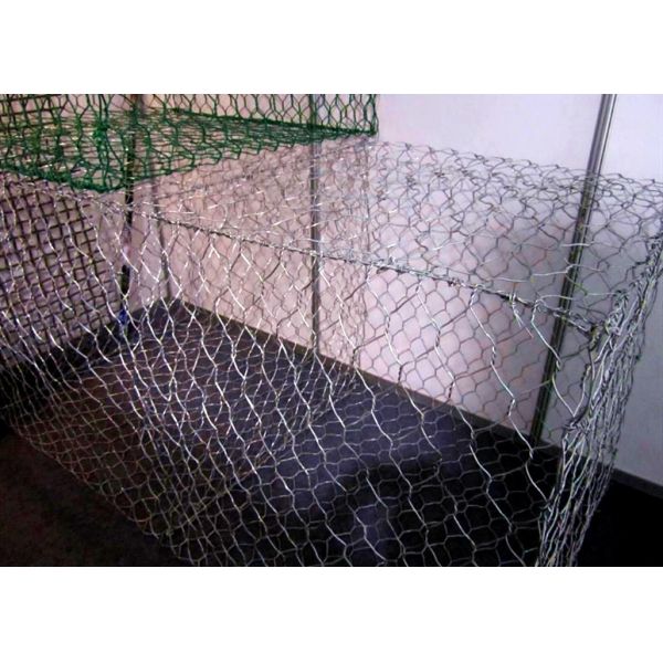 River Slide Treatment Gabion Wall Wire Mesh Zinc Aluminum Alloy 80mm*100mm