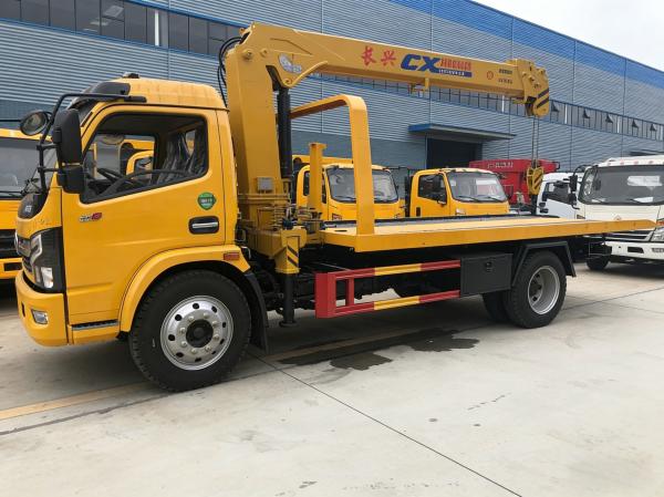 Flatbed 5 Ton Truck Mounted Crane Dongfeng Hydraulic Telescopic Boom Crane