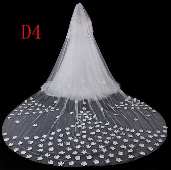 Long drag lace veil, Europe and the United States pure white bud silk yarn, around the shoulder of the beautiful long