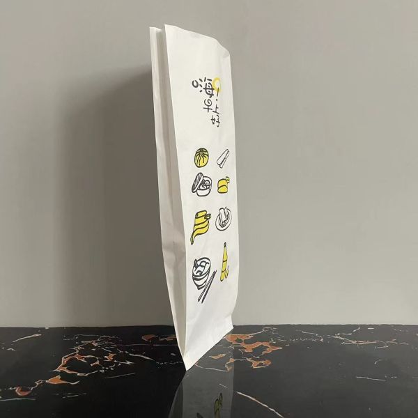 Custom Printed Satchel Paper Bag Durable Bread Paper Packaging Food Grade