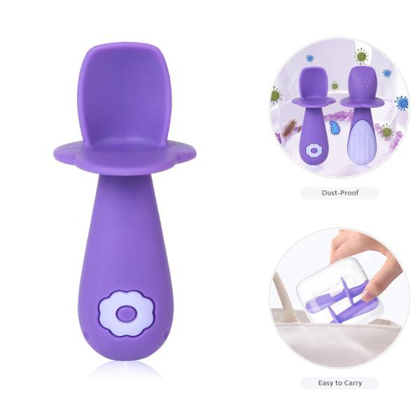 Baby Led Weaning Spoon For First Stage Self Feeding Training 6 Months Toddler Utensils Set