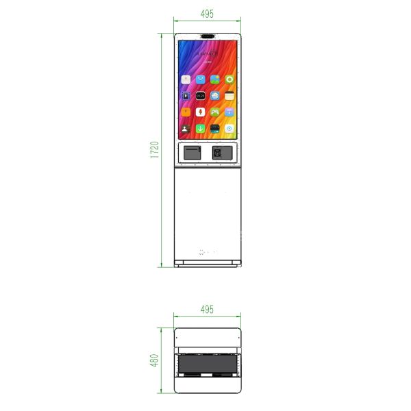 32 inch Indoor Advertising Playing Equipment Floor Standing Food Ordering Kiosk With Lcd Touch Screen