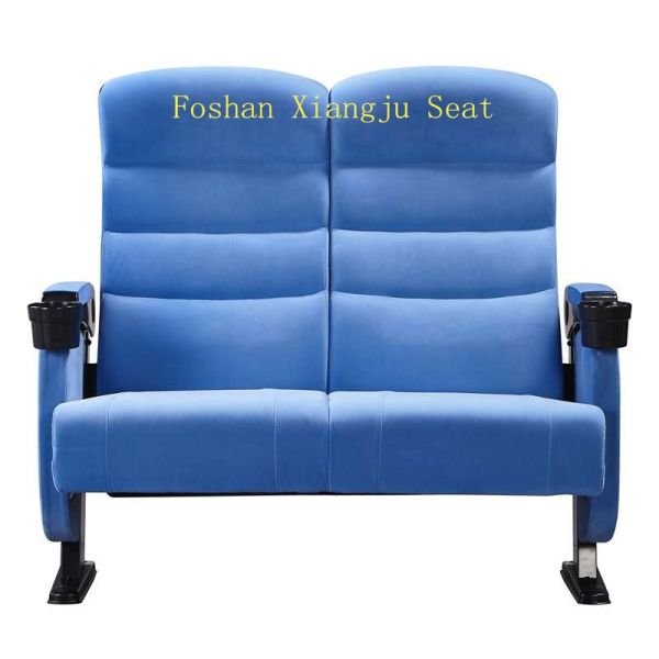 2D Cinema Theatre Room Chairs With Plastic Cover Cup Holder 5 Years Warranty