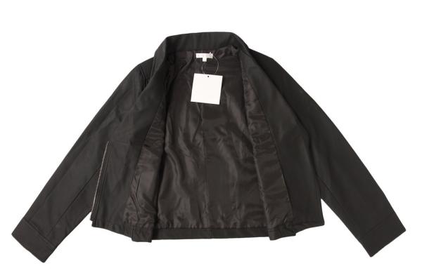 Metal Zipper 100% Polyurethane PU Biker Jacket Womens Two Pockets