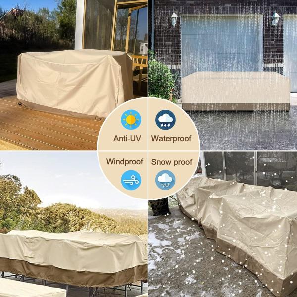 Furniture Cover 600D Waterproof Large Heavy Duty Outdoor Furniture Set Covers with Anti-UV and Wind-Proof Suitable
