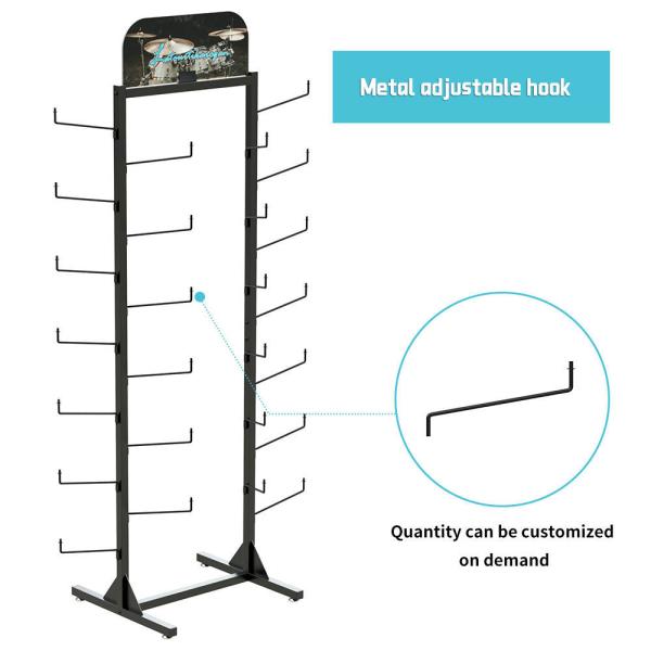 Free Standing Metal Double-Sided Cymbals Display Stand Rack For Musical Instrument Shop